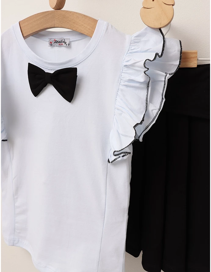 Set scolarita tricou+fusta model negru picture - 4