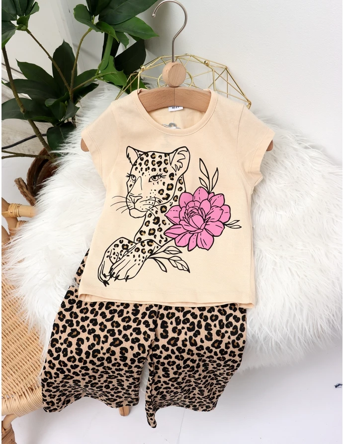 Set tigrat cu floricica model crem picture - 3