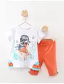 Set tricou+pantaloni Fetita din Poveste portocaliu 1