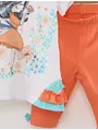 Set tricou+pantaloni Fetita din Poveste portocaliu 2