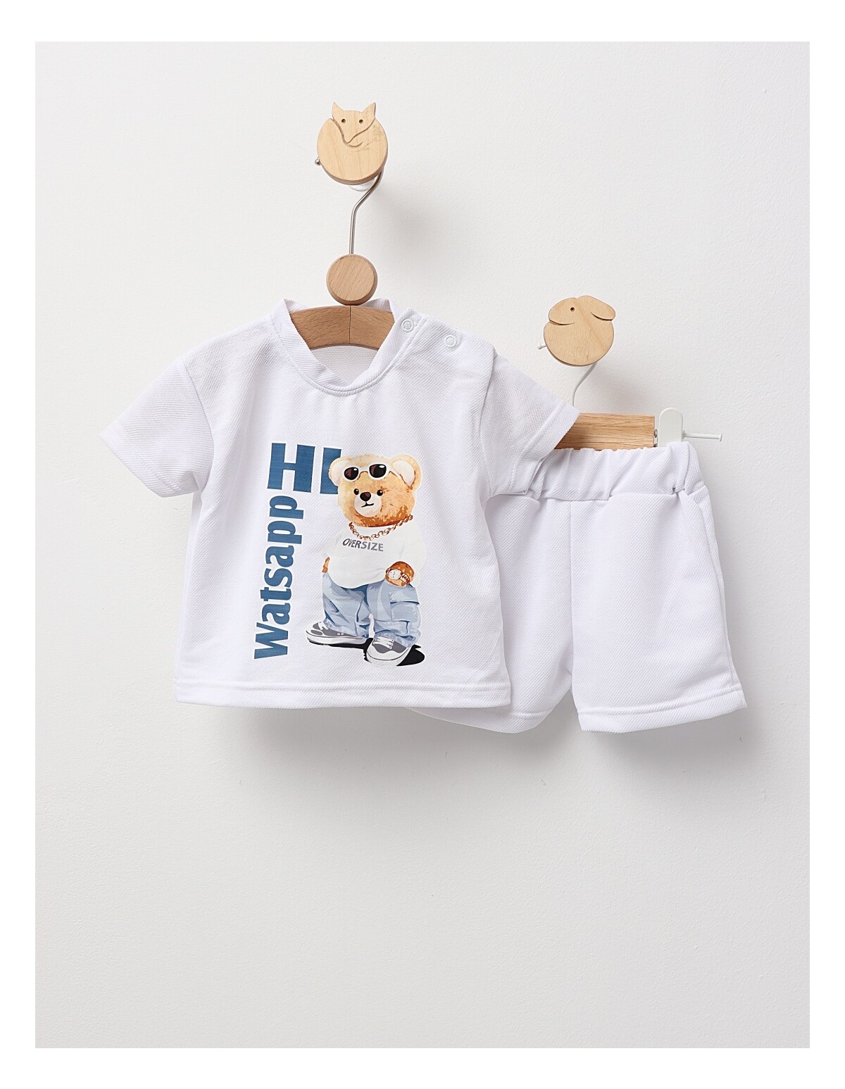 Set ursul fashion 2 piese alb