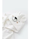Set Ursulet cu bluzita cu fermoar si gluga si panataloni lungi din 80%bumbac organic si 20% poliester - Ecru, Baby Cosy 5