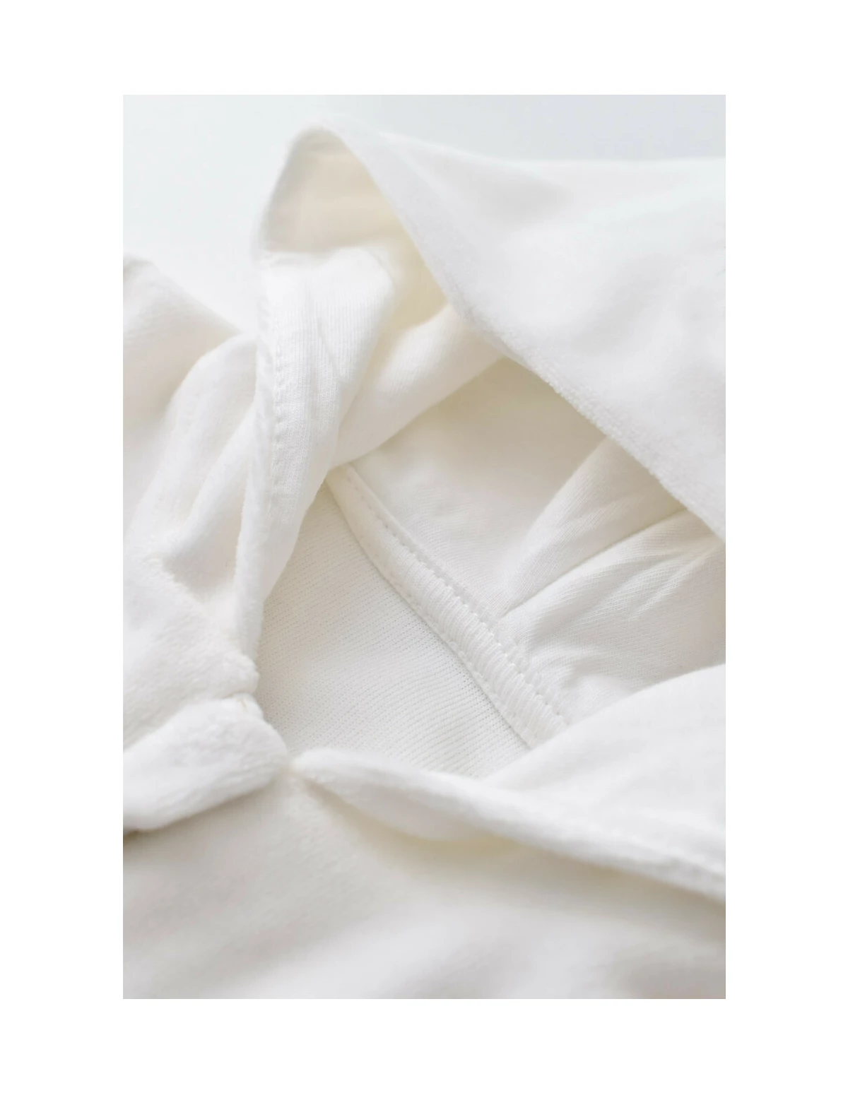 Set Ursulet cu bluzita cu fermoar si gluga si panataloni lungi din 80%bumbac organic si 20% poliester - Ecru, Baby Cosy