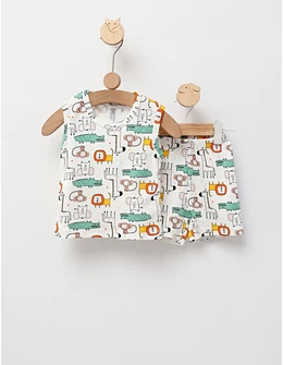 Set vara, Animalute Savana, alb-multicolor