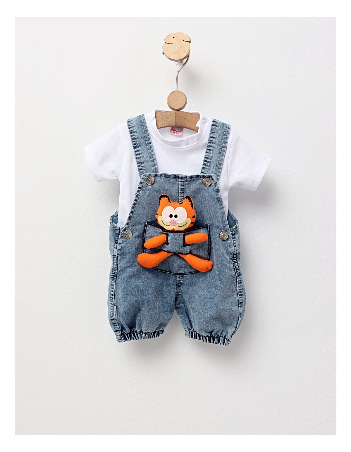Set vara, bebe Garfield, alb-albastru
