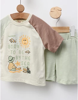 Set vara Born To Be By The Sea, bej-verde