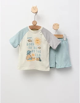 Set vara Born To Be By The Sea, gri-albastru