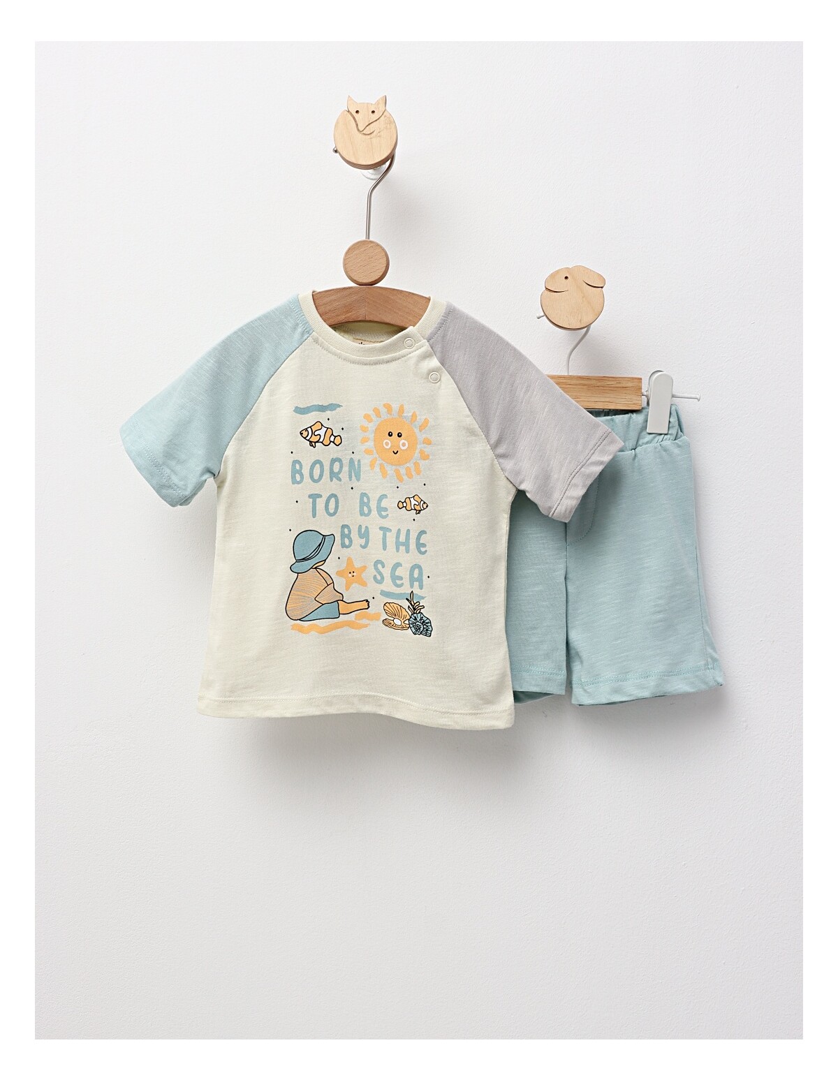 Set vara Born To Be By The Sea, gri-albastru