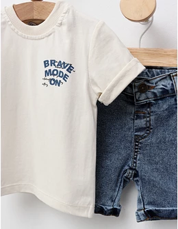 Set vara, Brave Mode On, ecru-albastru