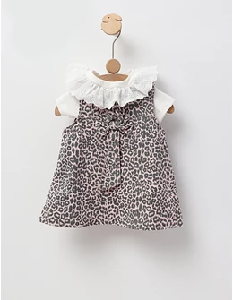 Set vara cu sarafan, animal print, roz