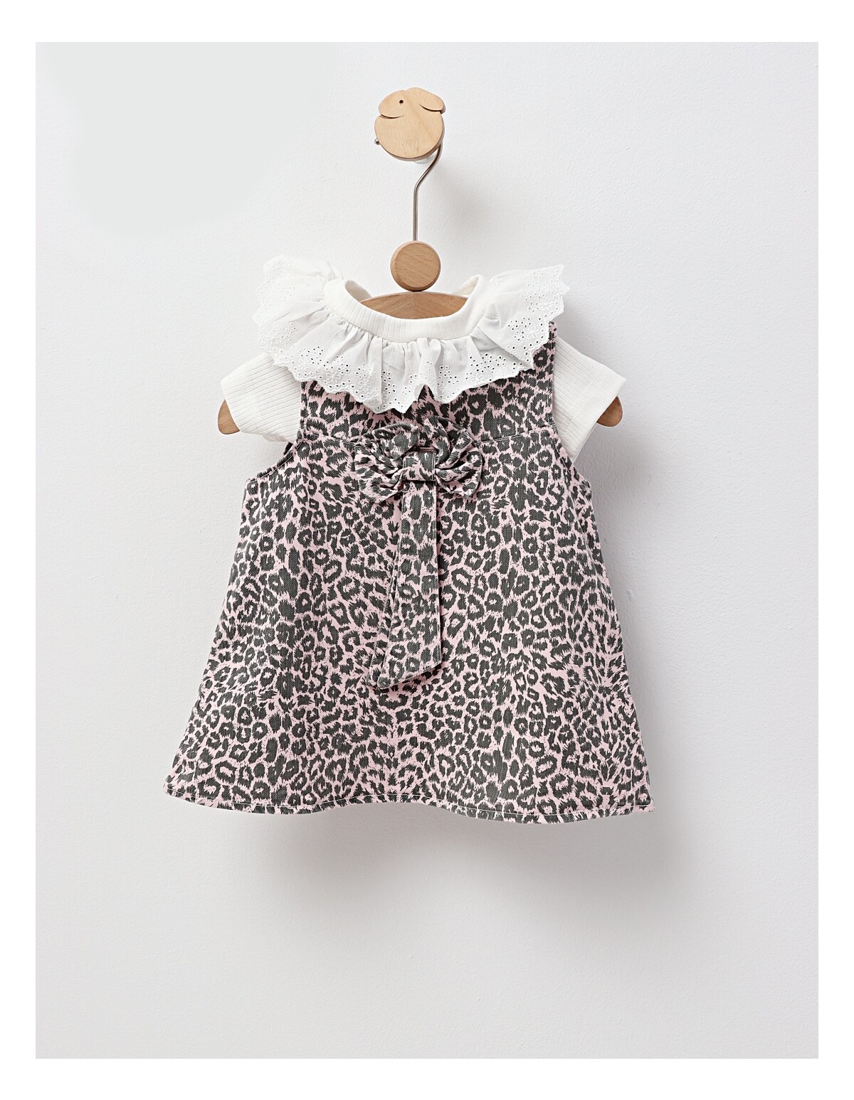 Set vara cu sarafan, animal print, roz
