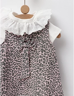 Set vara cu sarafan, animal print, roz