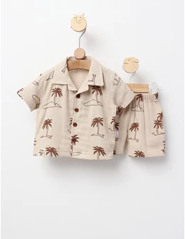 Set vara din muselina, Tropical, crem