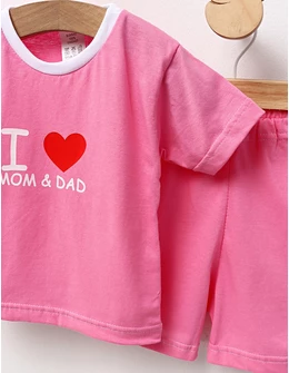 Set vara I Love Mom-Dad model roz