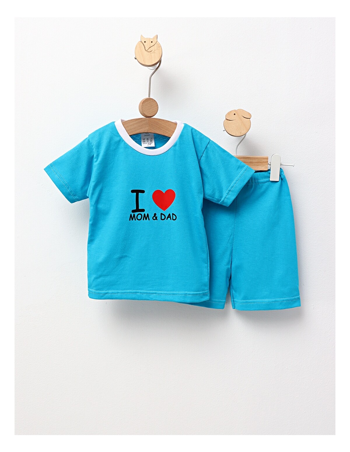 Set vara I Love Mom-Dad model turcoaz
