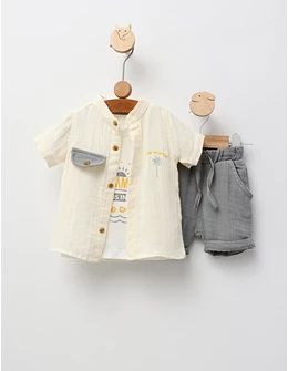 Set vara, In Vacanta, model crem-gri