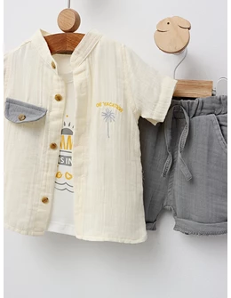 Set vara, In Vacanta, model crem-gri