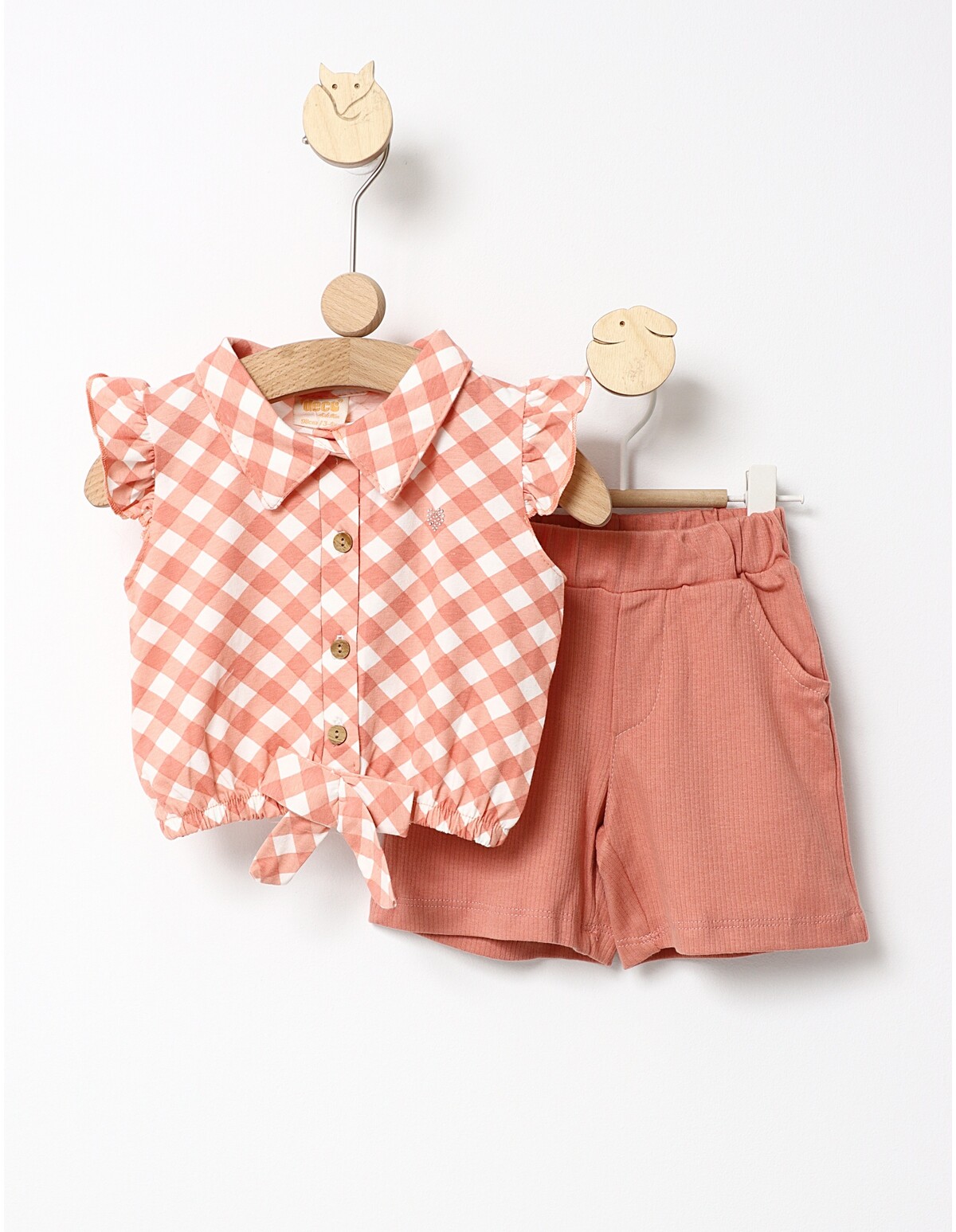 Set vara Top Crop Sandy roz-prafuit