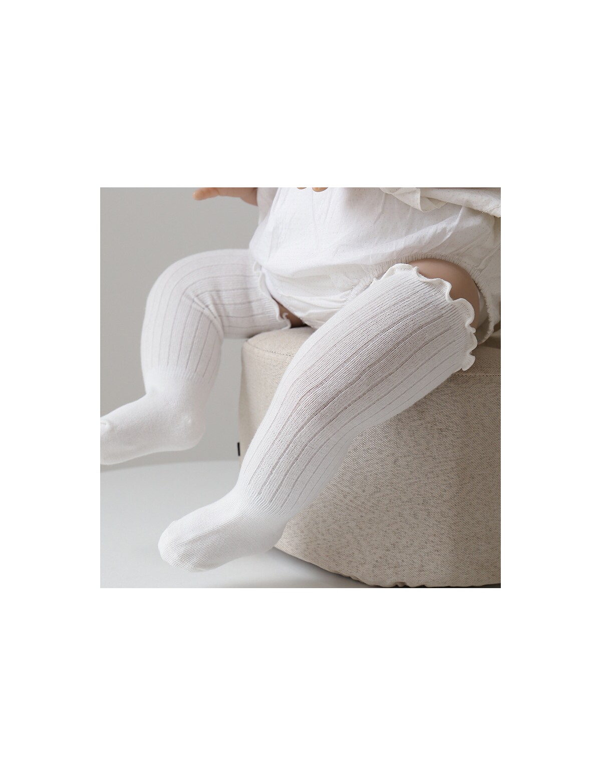 Sosete Color Knitted alb