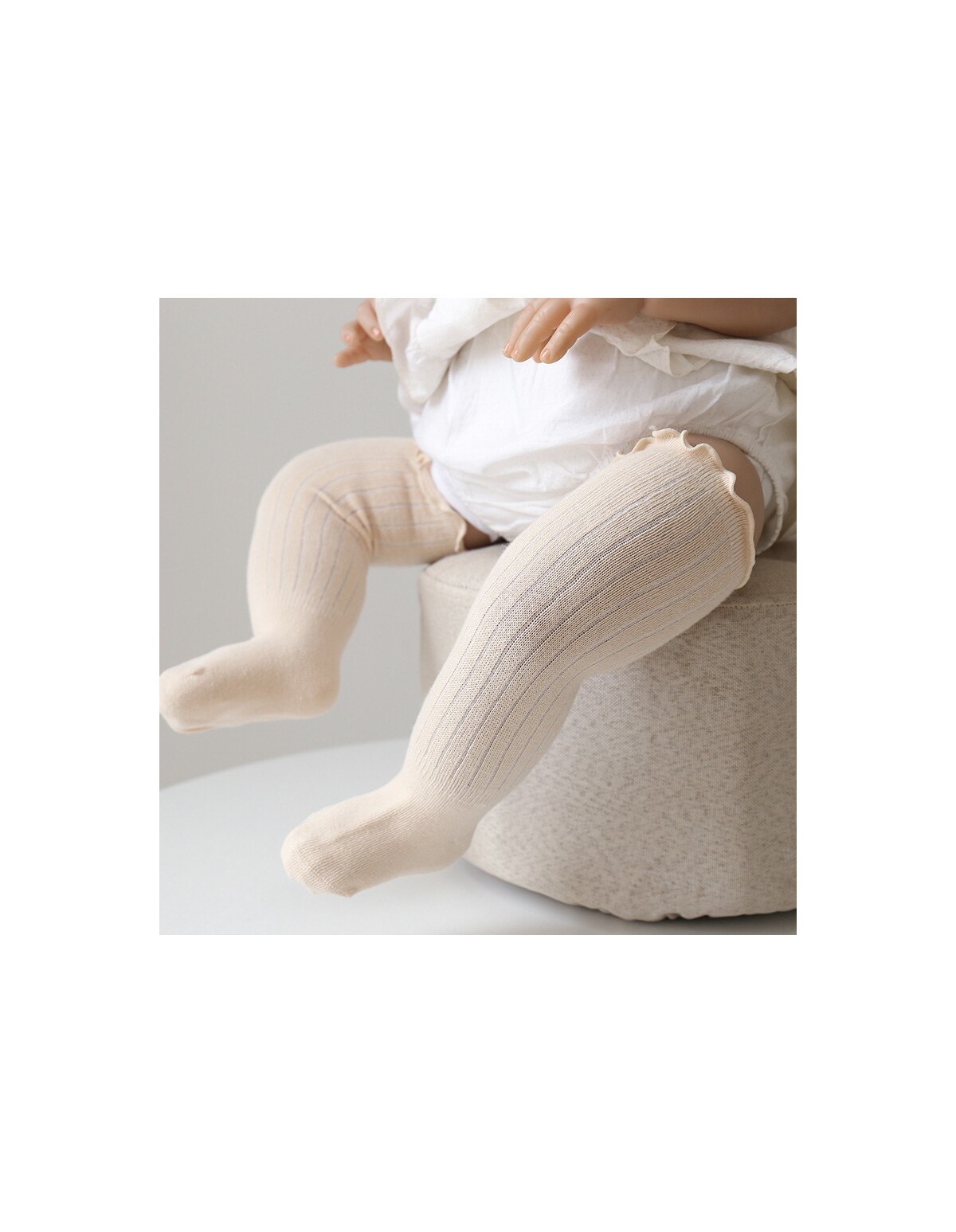 Sosete Color Knitted crem