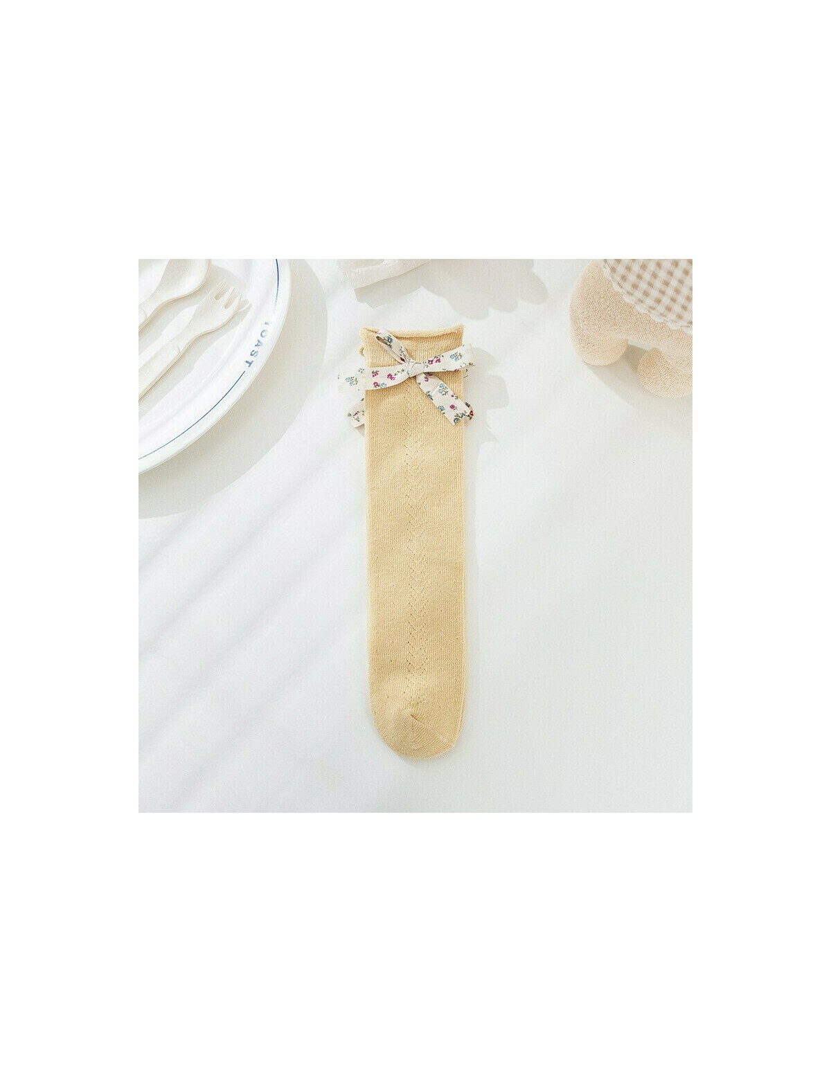 Sosete Floral Bow Hollow galben