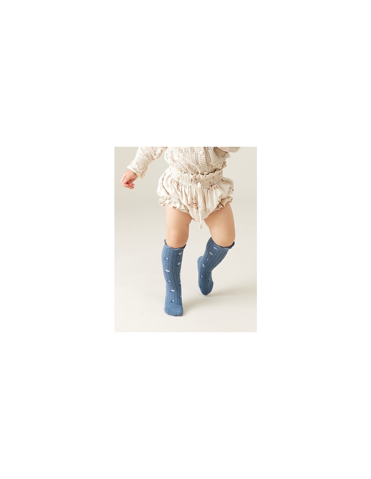 Sosete Ruffle Knee model albastru