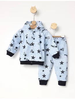 Trening bebe All Star model cu gluga albastru