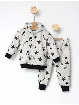 Trening bebe All Star model cu gluga gri