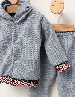 Trening bebe Iluzion model cu gluga albastru