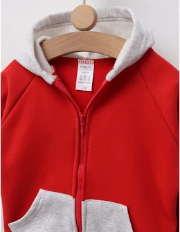 Trening bumbac vatuit Romania rosu-gri deschis