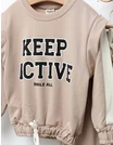 Trening Girls stil Crop Top model bej picture - 3