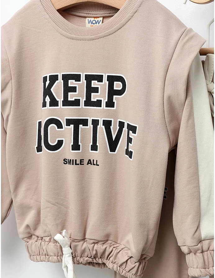 Trening Girls stil Crop Top model bej picture - 3