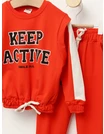 Trening Girls stil Crop Top model rosu picture - 2