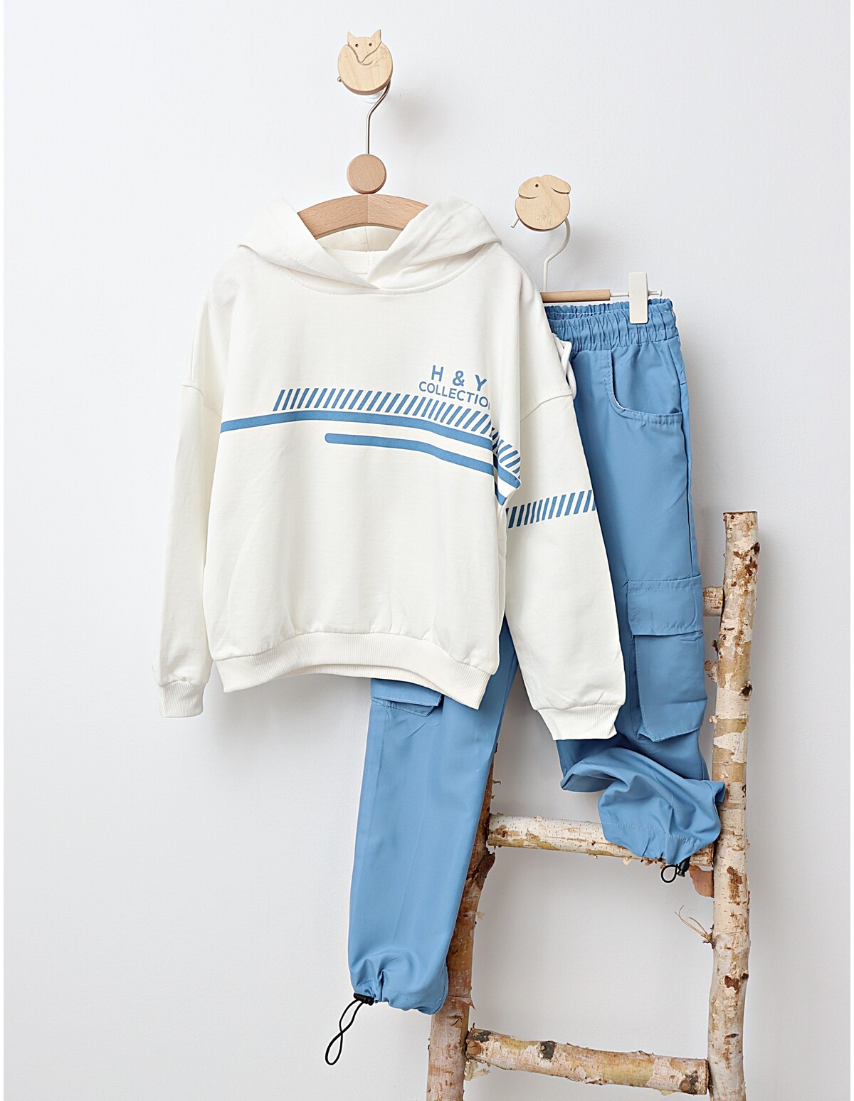 Trening H&Y Collection model alb albastru