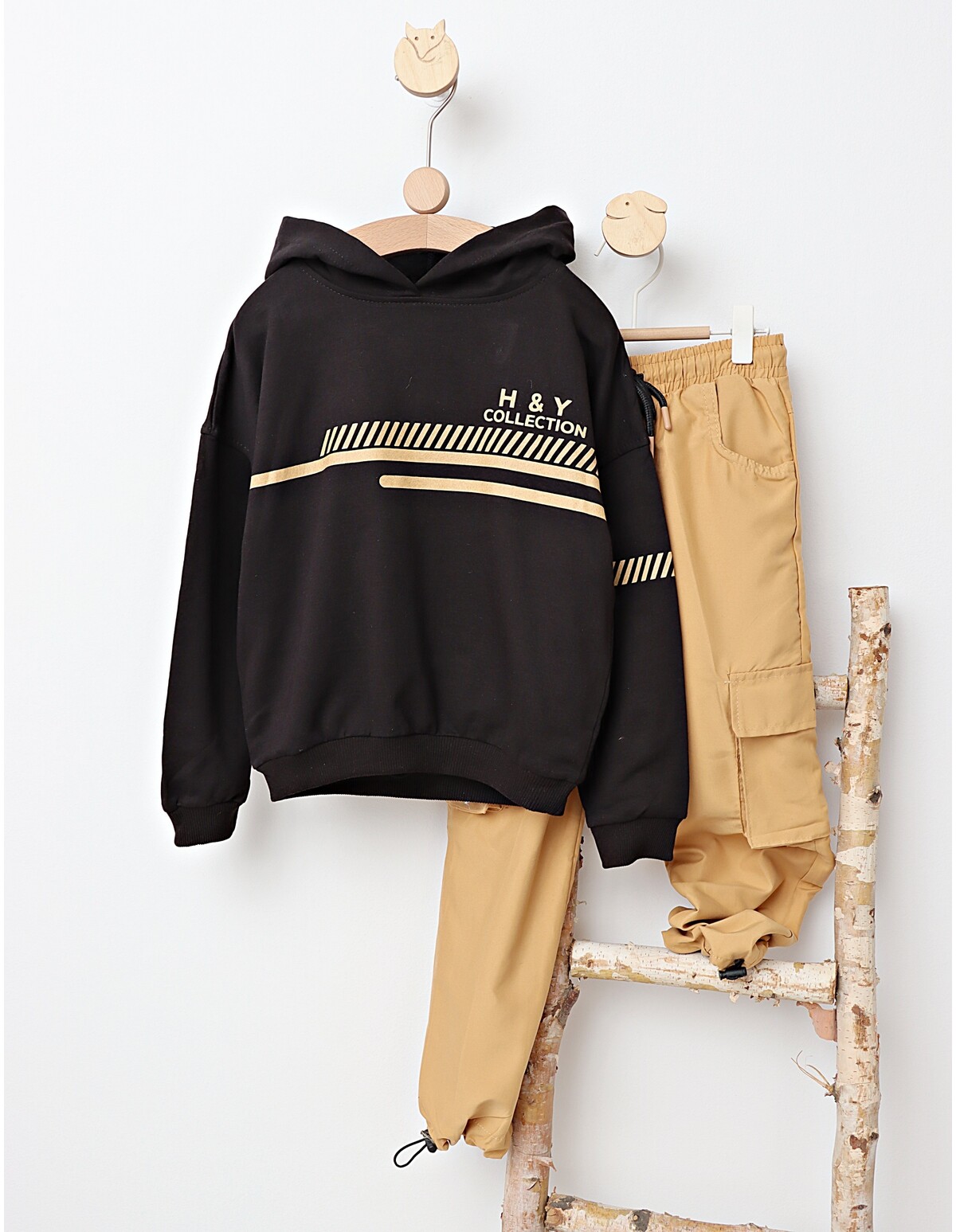 Trening H&Y Collection model negru-bej