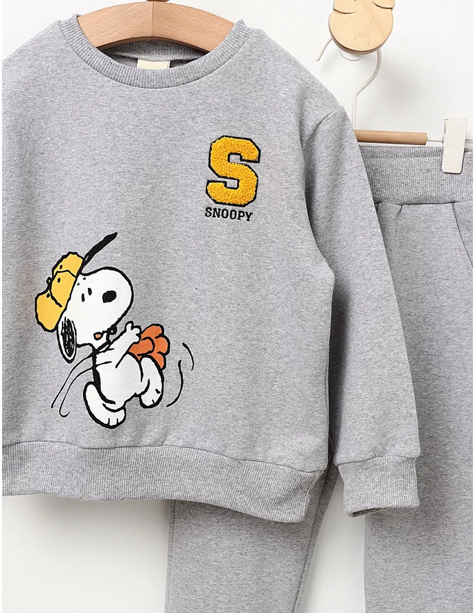 Trening plusat S is For Snoopy gri picture - 2