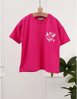 Tricou Angel Heart, model ciclam