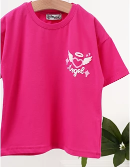 Tricou Angel Heart, model ciclam