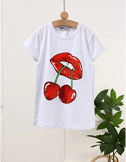 Tricou Cirese, model alb