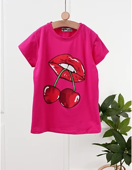 Tricou Cirese, model ciclam