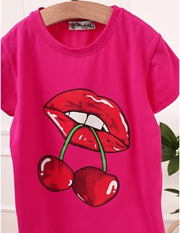 Tricou Cirese, model ciclam