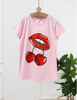 Tricou Cirese, model roz