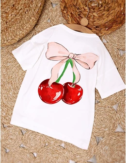 Tricou Ciresele, model cu alb