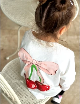Tricou Ciresele, model cu alb