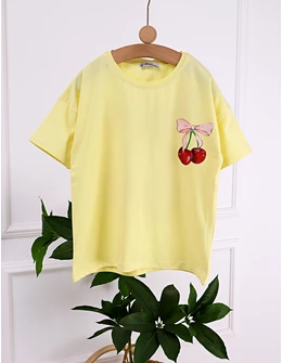 Tricou Ciresele, model cu galben