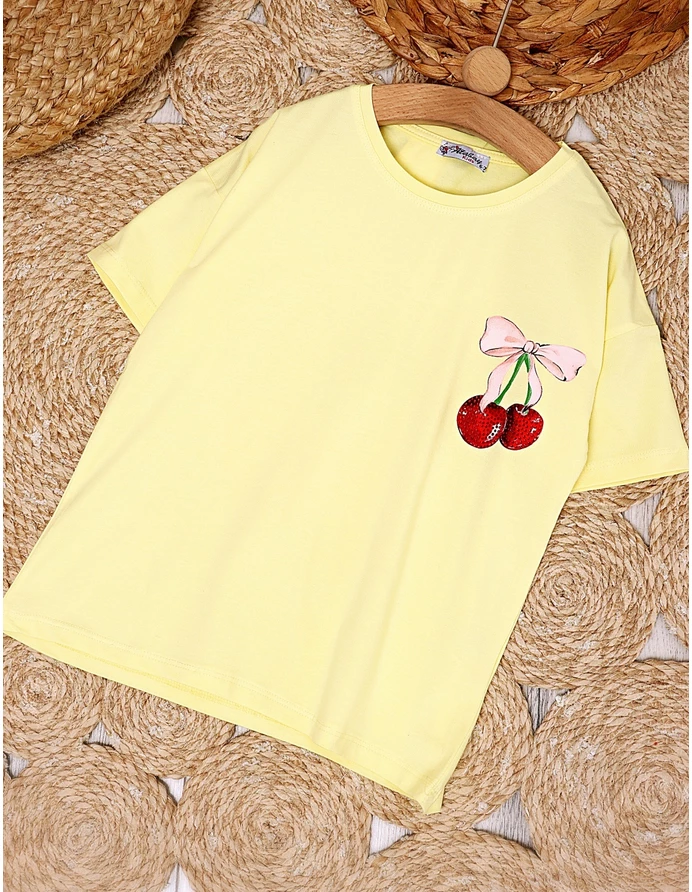Tricou Ciresele, model cu galben picture - 3