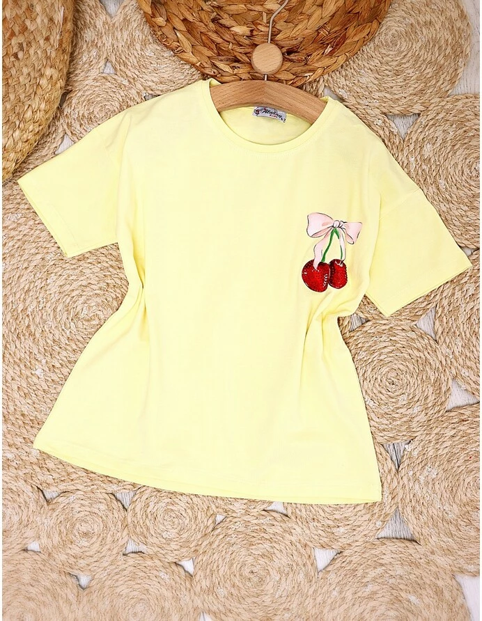 Tricou Ciresele, model cu galben picture - 4