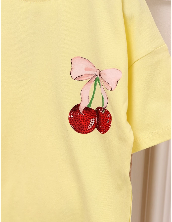 Tricou Ciresele, model cu galben picture - 7