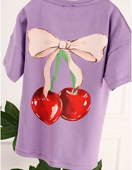 Tricou Ciresele, model cu mov