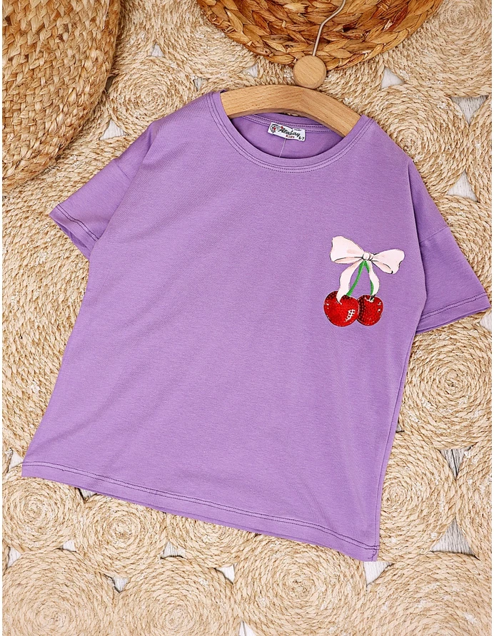 Tricou Ciresele, model cu mov picture - 3